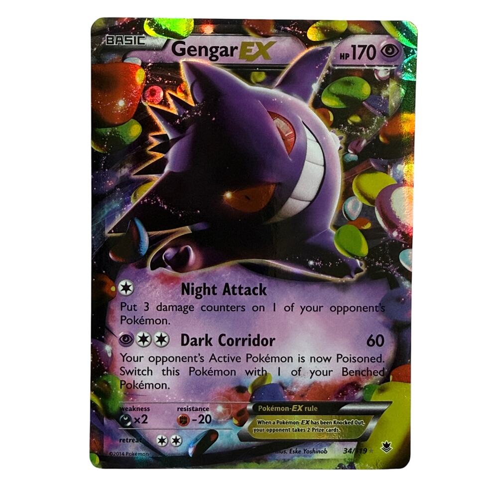 Pokémon TCG Gengar EX 34/119 Phantom Forces 2014 Full Art Holo Ultra Rare LP